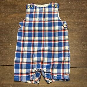 Janie and Jack Blue/Red Plaid One-Piece Romper